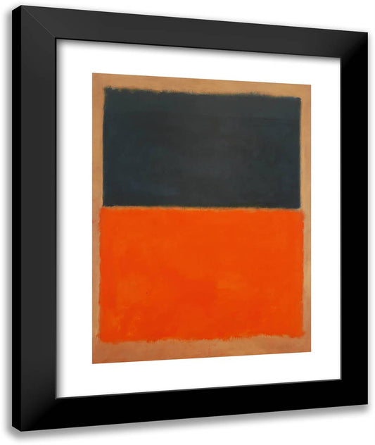 Green and Tangerine on Red 20x24 Black Modern Wood Framed Art Print Poster by Rothko, Mark