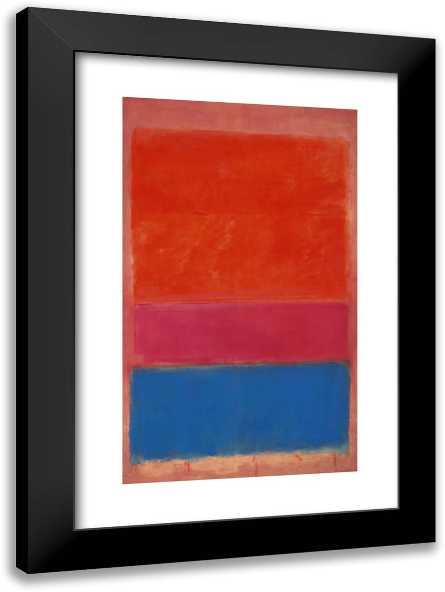 No. 1 (Royal Red and Blue) 17x24 Black Modern Wood Framed Art Print Poster by Rothko, Mark