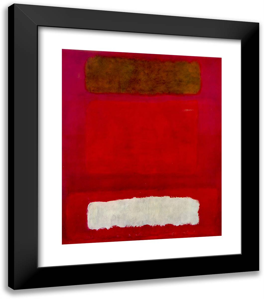 No. 16 (Red, White, and Brown) 20x23 Black Modern Wood Framed Art Print Poster by Rothko, Mark