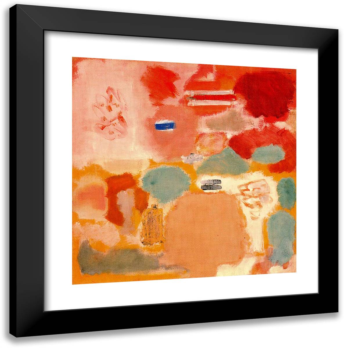 No. 21 20x20 Black Modern Wood Framed Art Print Poster by Rothko, Mark