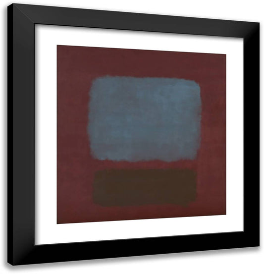 No. 37No. 19 (Slate Blue and Brown on Plum) 20x21 Black Modern Wood Framed Art Print Poster by Rothko, Mark