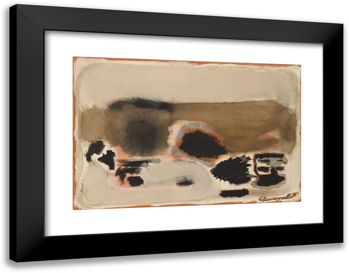 No.5No.24  24x19 Black Modern Wood Framed Art Print Poster by Rothko, Mark