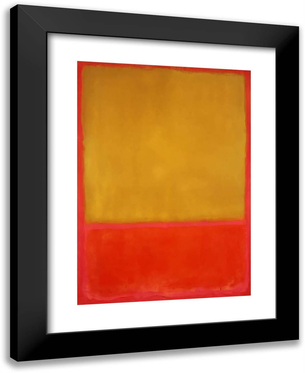 Ochre and Red on Red 19x24 Black Modern Wood Framed Art Print Poster by Rothko, Mark