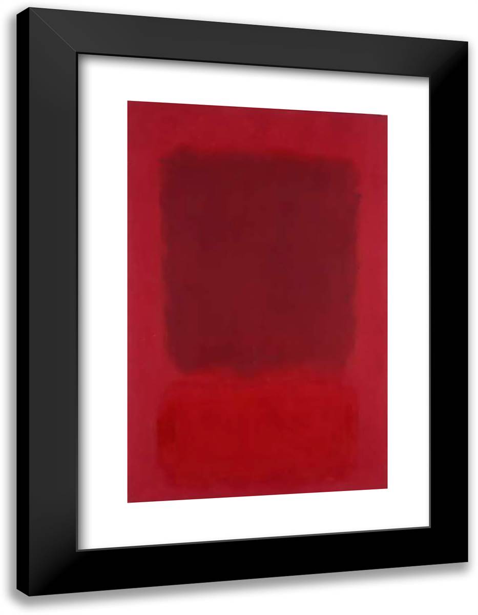 Red and Brown 18x24 Black Modern Wood Framed Art Print Poster by Rothko, Mark