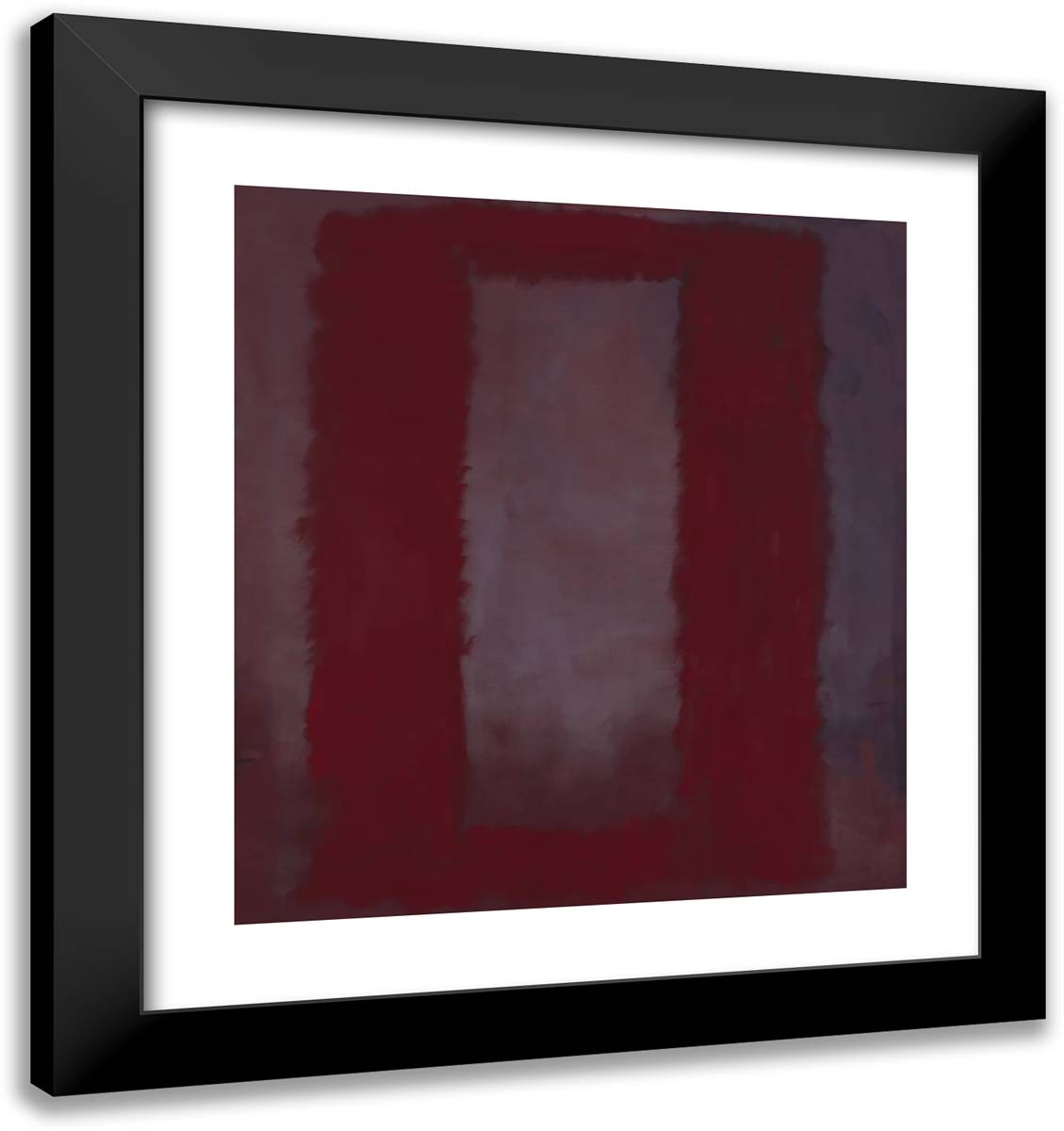 Red on Maroon  20x21 Black Modern Wood Framed Art Print Poster by Rothko, Mark