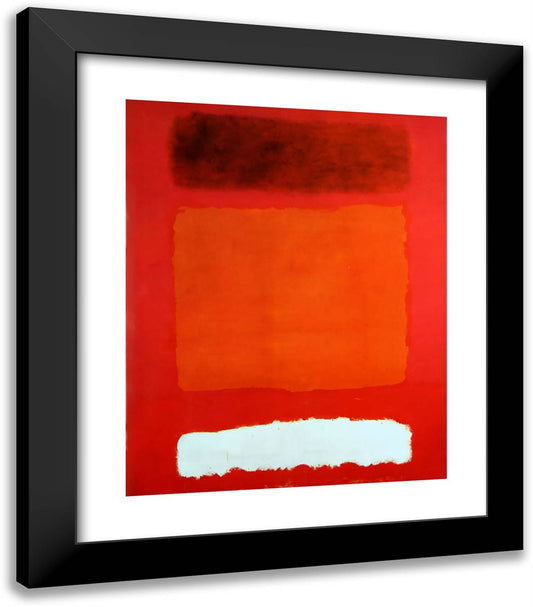 Red, White, and Brown 20x23 Black Modern Wood Framed Art Print Poster by Rothko, Mark