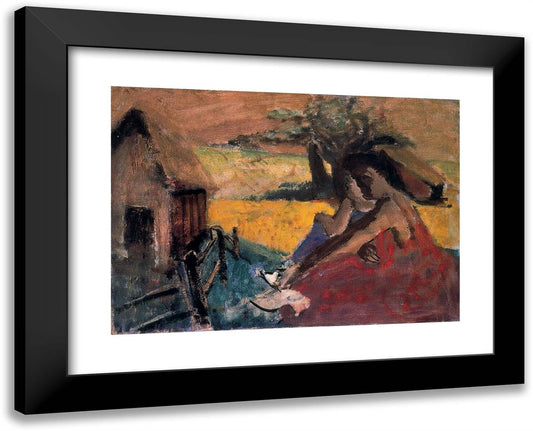 Rural Scene 24x19 Black Modern Wood Framed Art Print Poster by Rothko, Mark