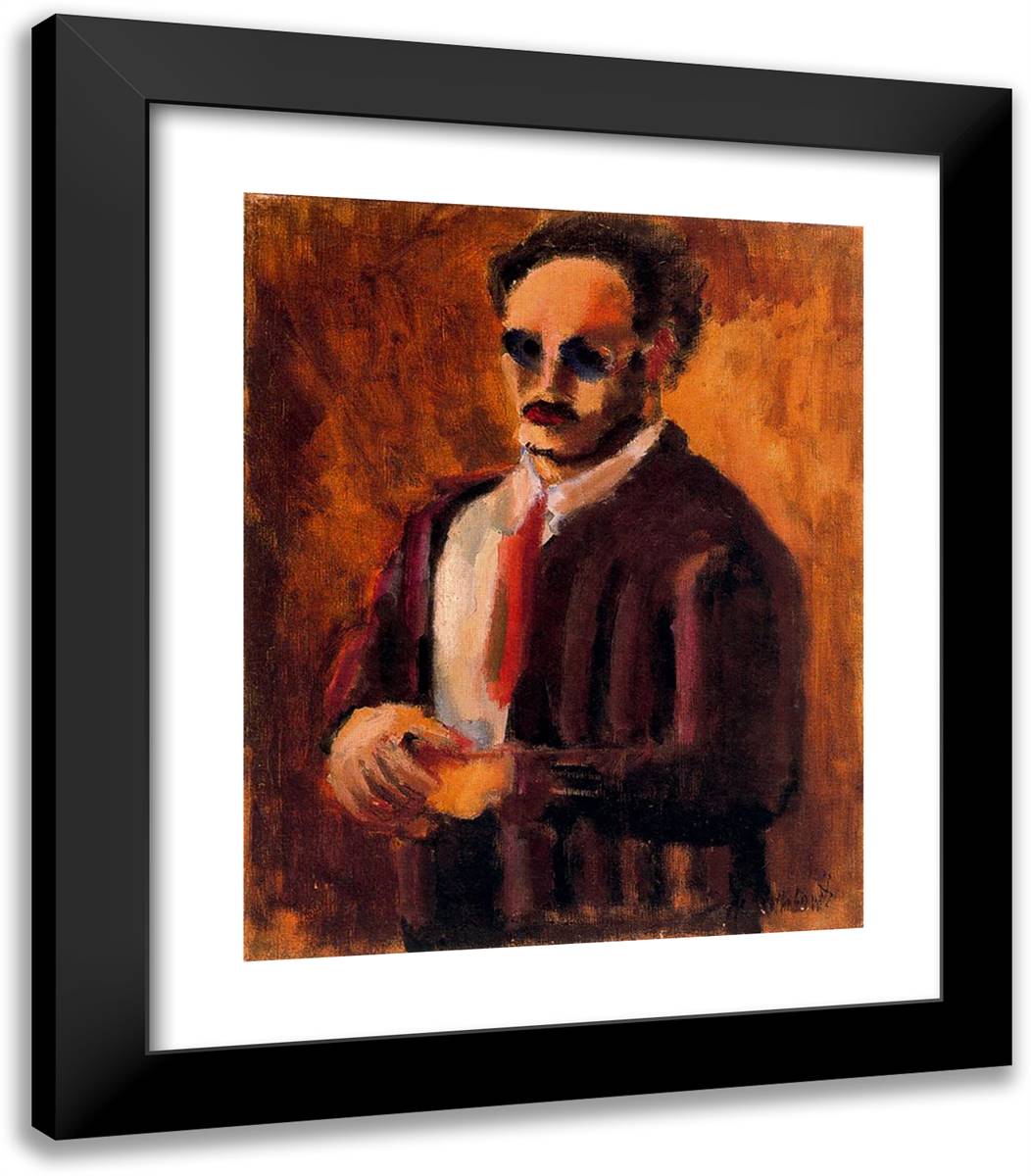 Self-Portrait 20x23 Black Modern Wood Framed Art Print Poster by Rothko, Mark