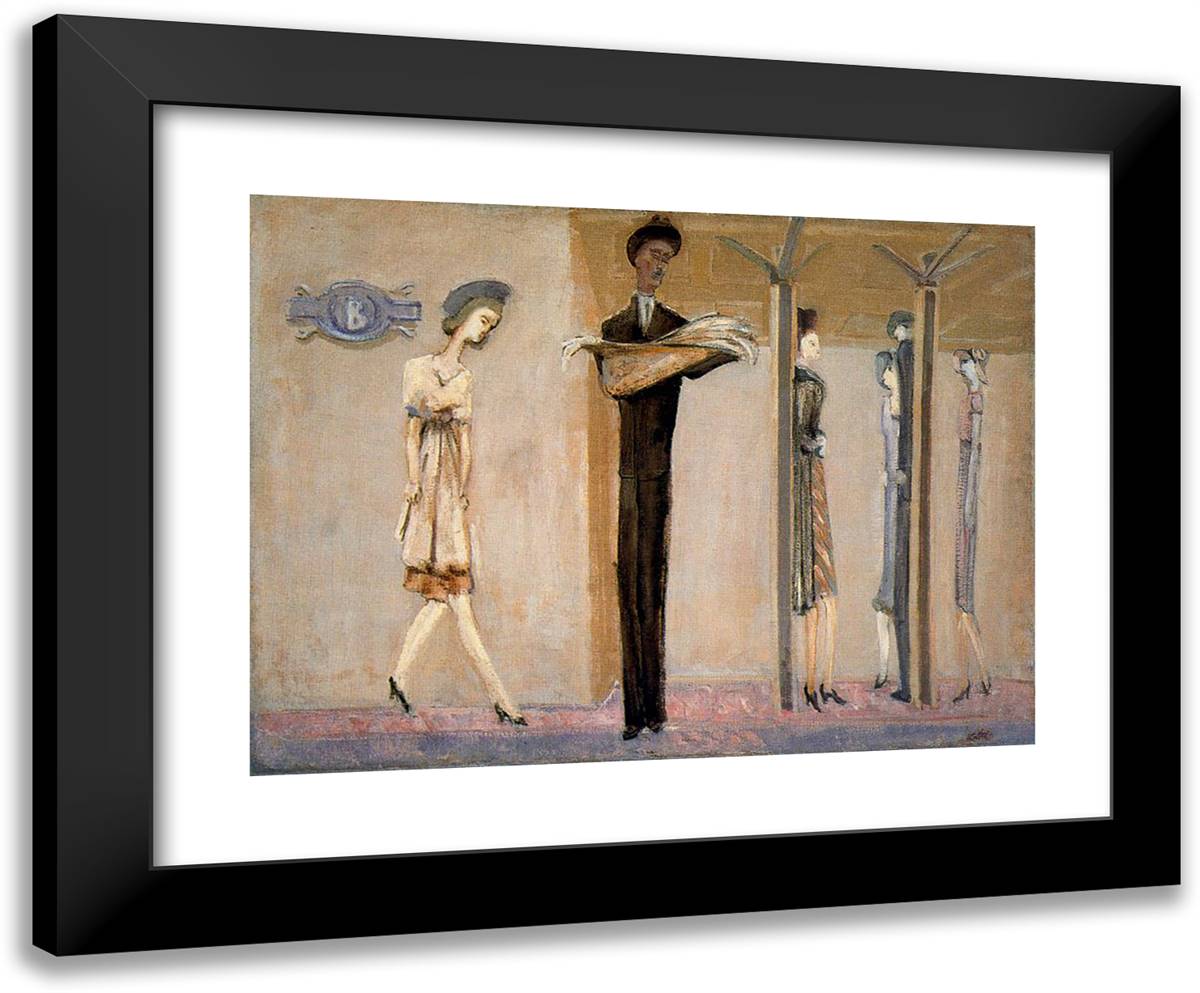 Underground Fantasy 24x20 Black Modern Wood Framed Art Print Poster by Rothko, Mark