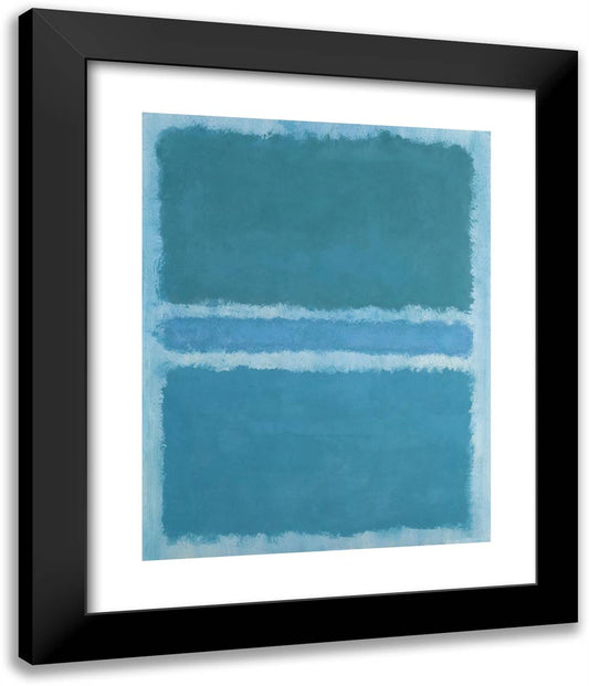 Untitled (Blue Divided by Blue) 20x24 Black Modern Wood Framed Art Print Poster by Rothko, Mark