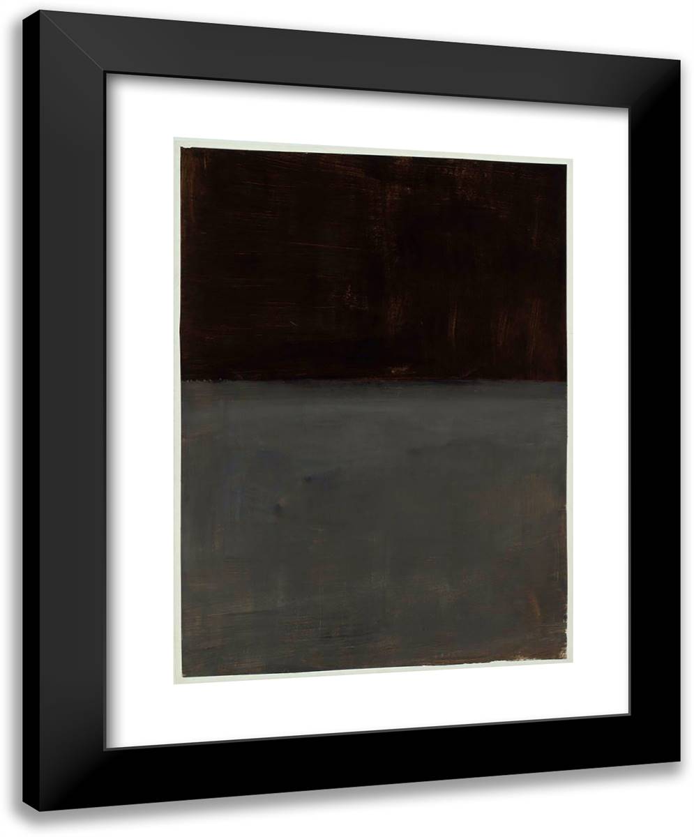 Untitled (Brown and Gray) II 19x24 Black Modern Wood Framed Art Print Poster by Rothko, Mark