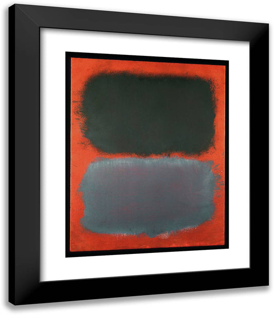 Untitled (Gray, Gray on Red) 20x23 Black Modern Wood Framed Art Print Poster by Rothko, Mark