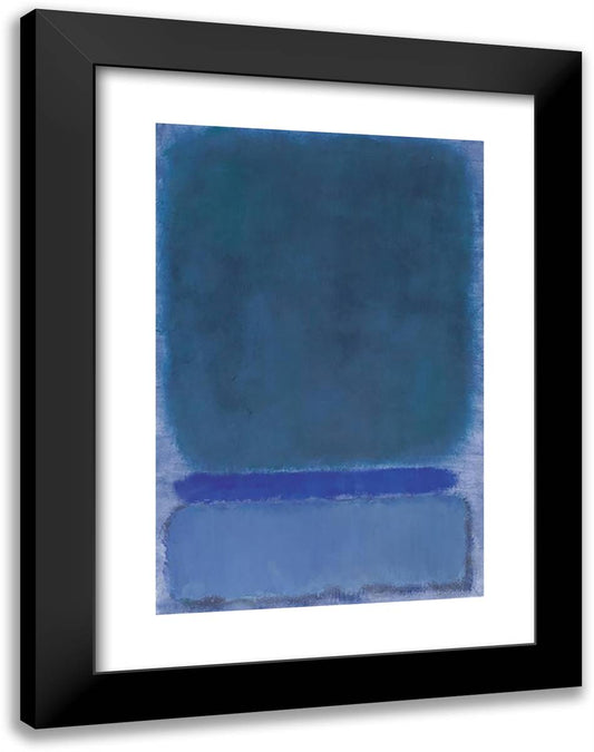 Untitled (Green on Blue) 18x24 Black Modern Wood Framed Art Print Poster by Rothko, Mark