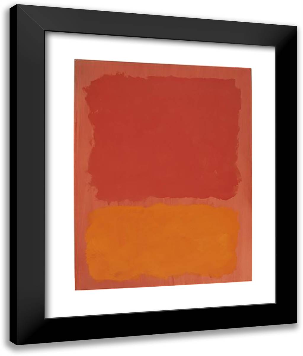 Untitled (Red and Orange on Salmon) 20x24 Black Modern Wood Framed Art Print Poster by Rothko, Mark