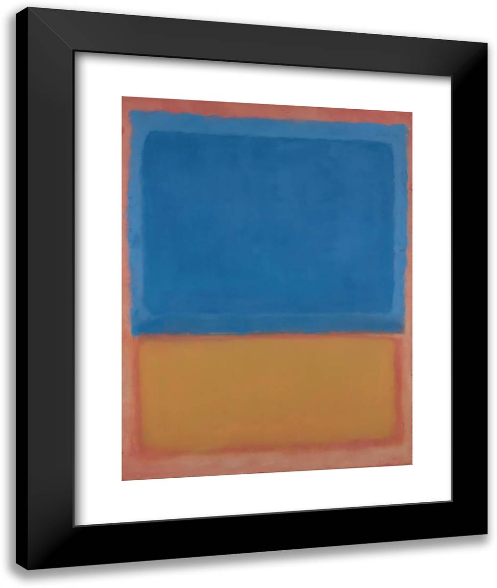 Untitled (Red, Blue, Orange) 20x24 Black Modern Wood Framed Art Print Poster by Rothko, Mark