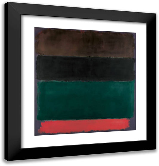 Untitled (Red-Brown, Black, Green, Red) 20x21 Black Modern Wood Framed Art Print Poster by Rothko, Mark