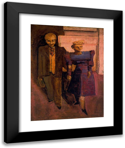 Untitled (Standing Man and Woman) 20x24 Black Modern Wood Framed Art Print Poster by Rothko, Mark