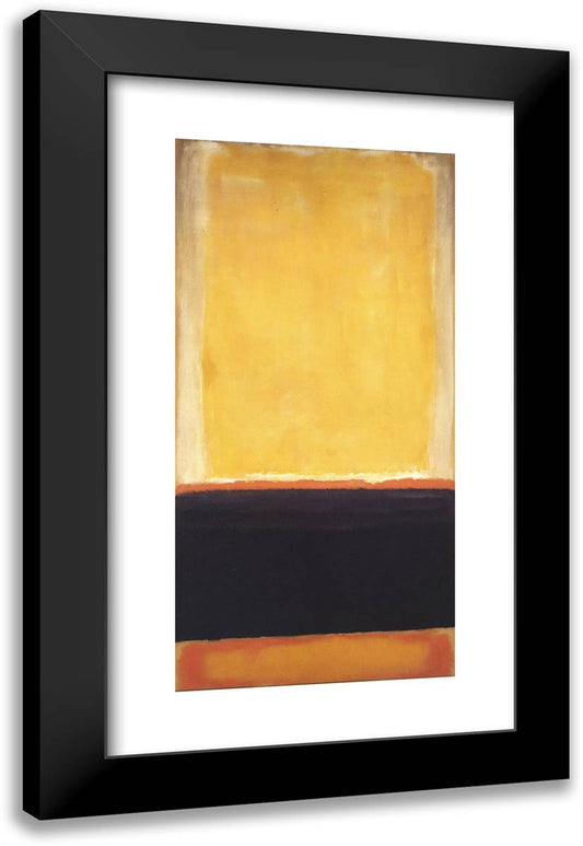 Yellow, Charcoal, Brown 16x24 Black Modern Wood Framed Art Print Poster by Rothko, Mark