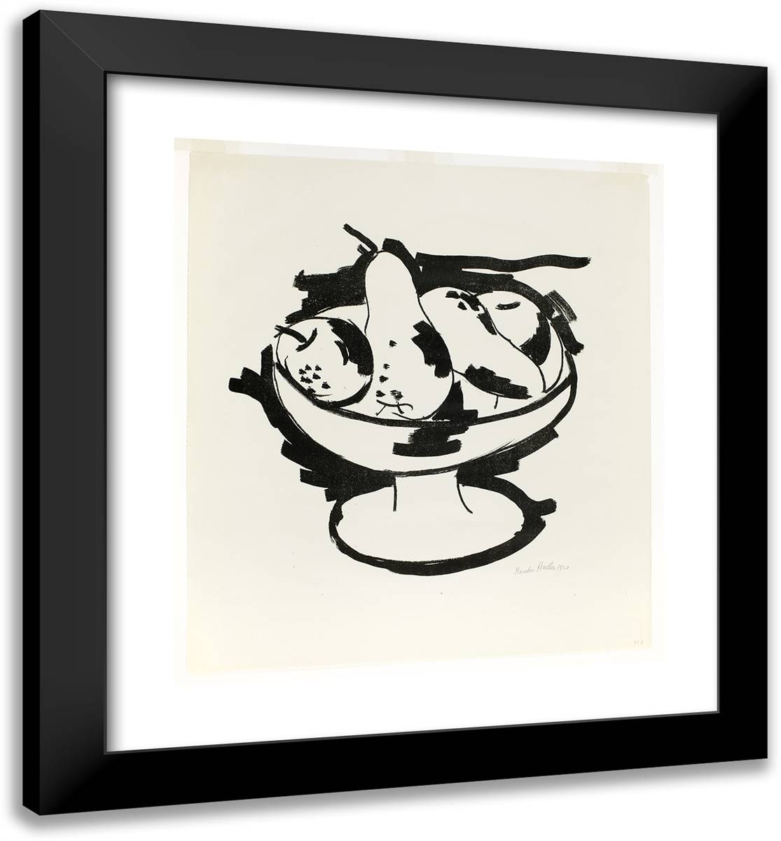 Bowl of Fruit 20x22 Black Modern Wood Framed Art Print Poster by Hartley, Marsden
