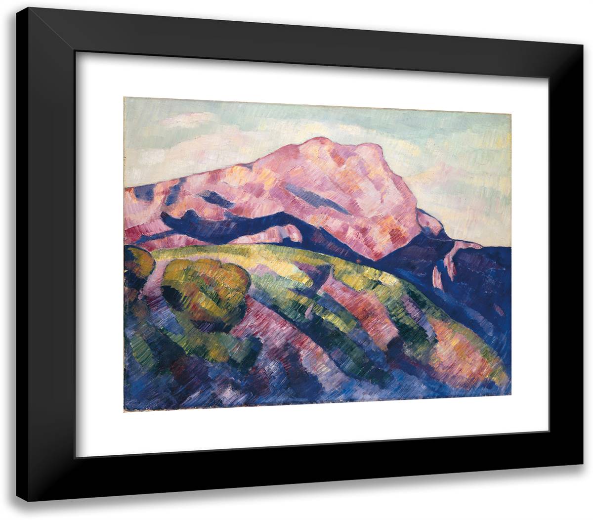 Mont Sainte-Victoire 23x20 Black Modern Wood Framed Art Print Poster by Hartley, Marsden