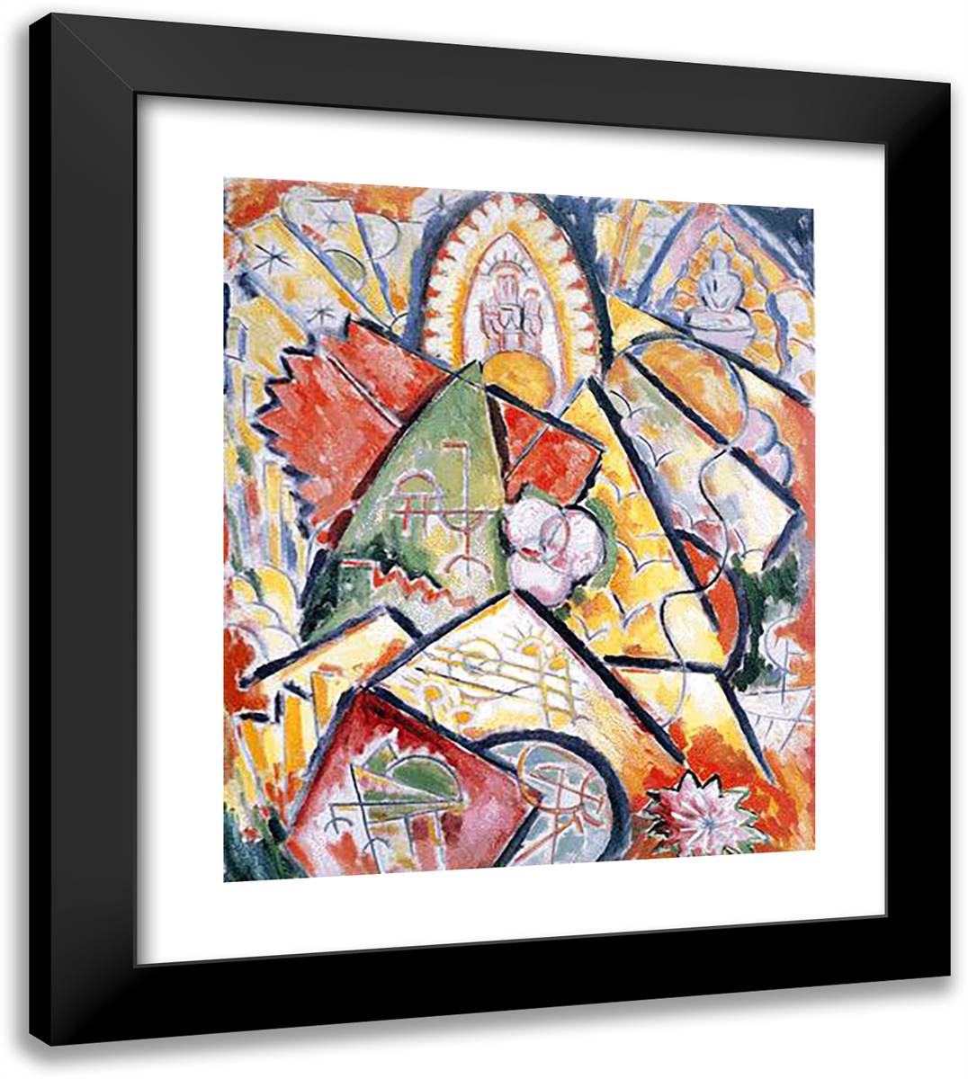 Musical Theme (Oriental Symphony) 20x23 Black Modern Wood Framed Art Print Poster by Hartley, Marsden