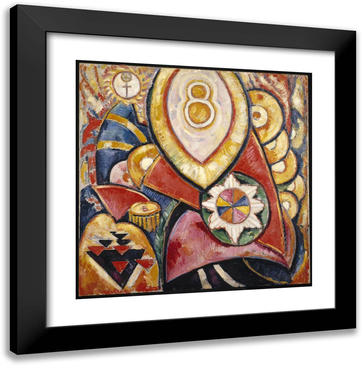 Painting No. 48 20x20 Black Modern Wood Framed Art Print Poster by Hartley, Marsden