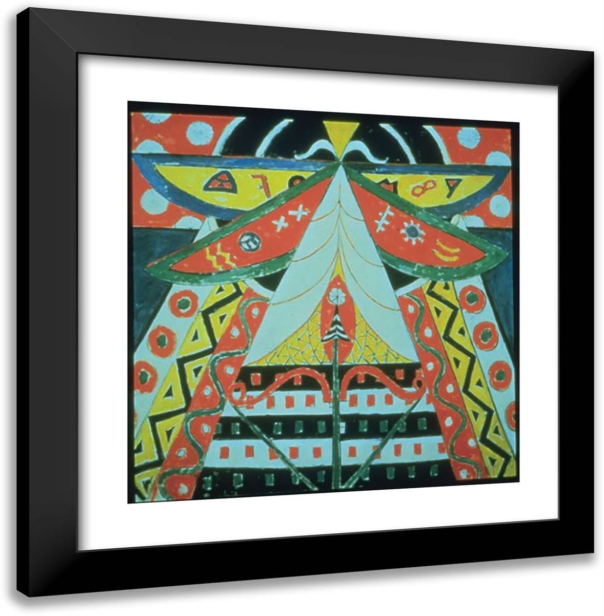 Painting No. 50 20x20 Black Modern Wood Framed Art Print Poster by Hartley, Marsden