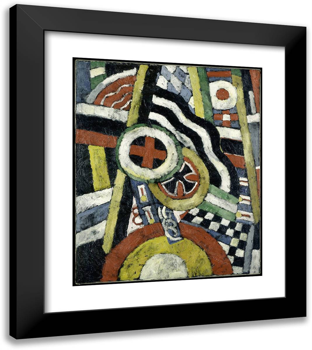 Painting, Number 5 20x23 Black Modern Wood Framed Art Print Poster by Hartley, Marsden