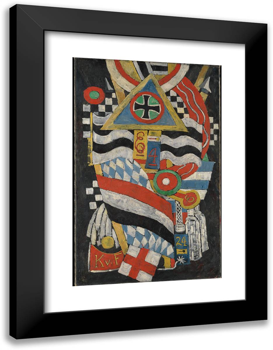 Portrait of a German Officer 18x24 Black Modern Wood Framed Art Print Poster by Hartley, Marsden