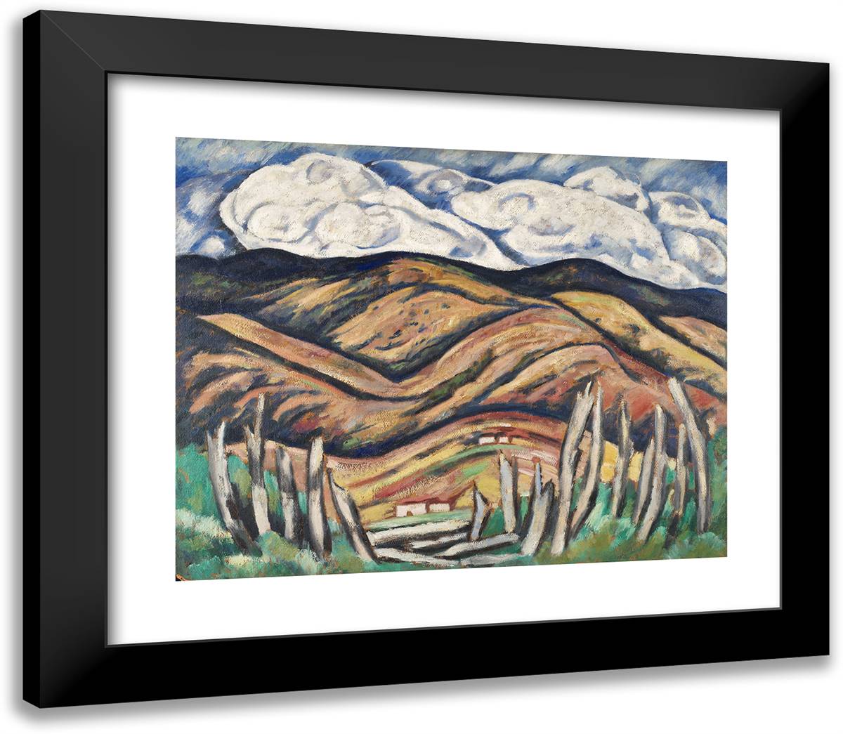 The Last of New Englandthe Beginning of New Mexico 23x20 Black Modern Wood Framed Art Print Poster by Hartley, Marsden