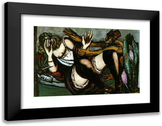 Afternoon 24x19 Black Modern Wood Framed Art Print Poster by Beckmann, Max