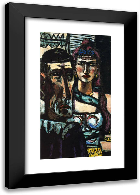 Artistes 16x24 Black Modern Wood Framed Art Print Poster by Beckmann, Max
