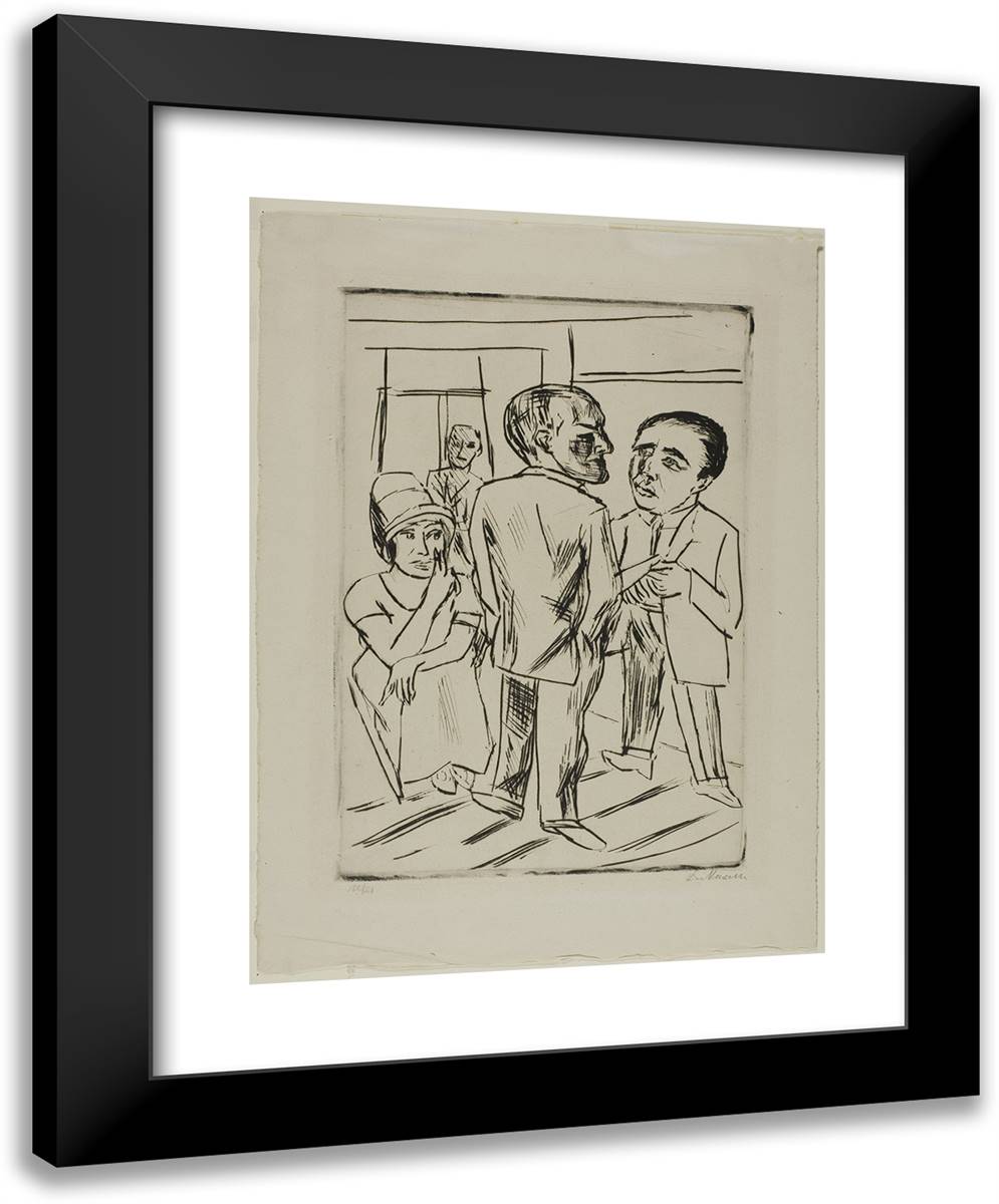 At the Hotel (The Dollar) 19x24 Black Modern Wood Framed Art Print Poster by Beckmann, Max