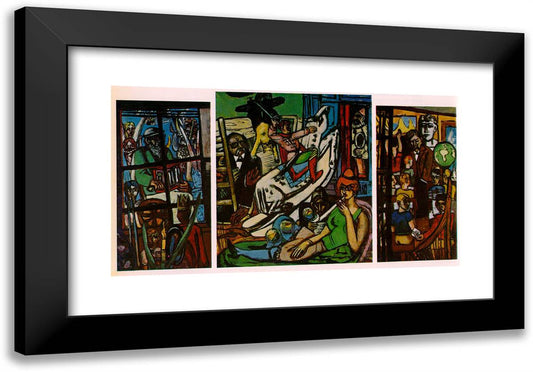 Beginnning 24x17 Black Modern Wood Framed Art Print Poster by Beckmann, Max