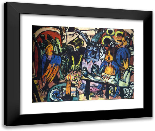 Bird's Hell 24x20 Black Modern Wood Framed Art Print Poster by Beckmann, Max