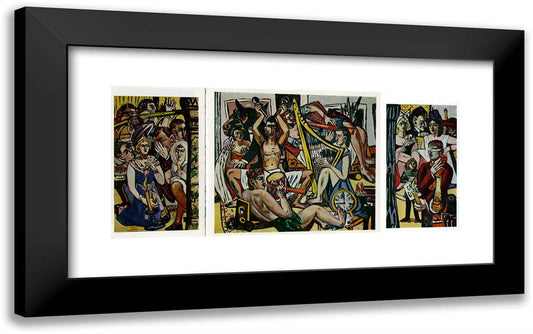 Blindman's Buff 24x15 Black Modern Wood Framed Art Print Poster by Beckmann, Max