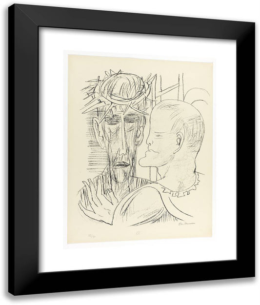 Christ and Pilate, Plate 15 from Day and Dream 20x24 Black Modern Wood Framed Art Print Poster by Beckmann, Max