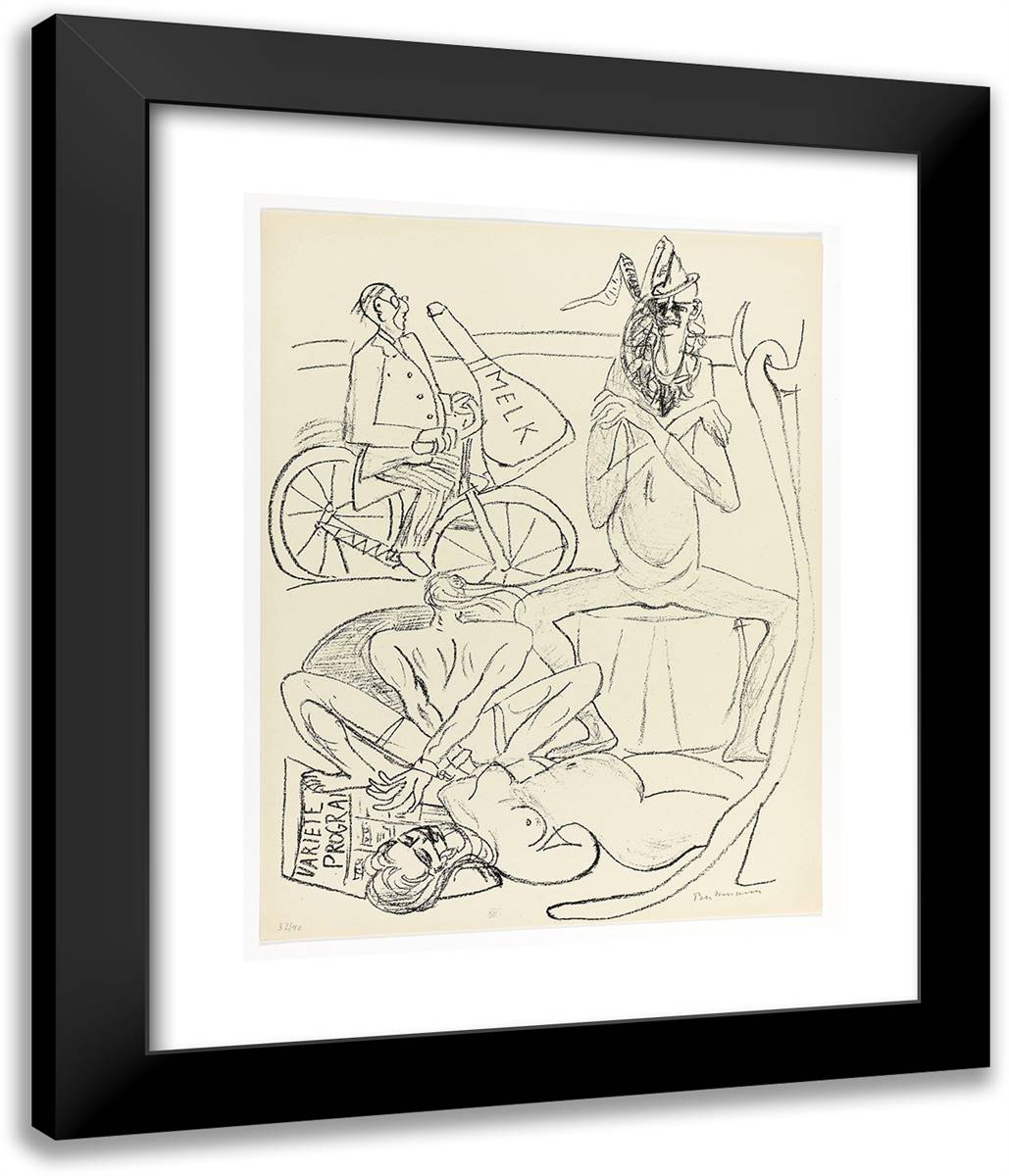 Circus, Plate 12 from Day and Dream 20x24 Black Modern Wood Framed Art Print Poster by Beckmann, Max