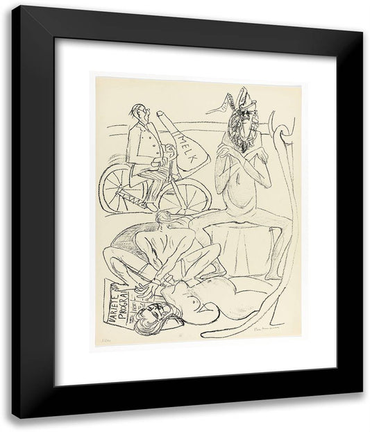 Circus, Plate 12 from Day and Dream 20x24 Black Modern Wood Framed Art Print Poster by Beckmann, Max