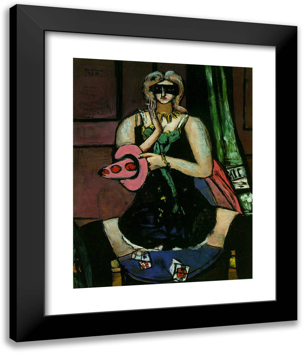 Columbine 20x24 Black Modern Wood Framed Art Print Poster by Beckmann, Max