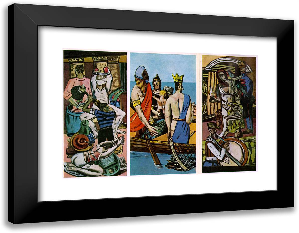 Departure 24x19 Black Modern Wood Framed Art Print Poster by Beckmann, Max