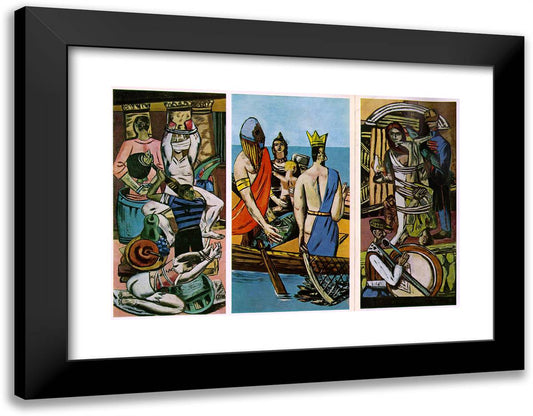 Departure 24x19 Black Modern Wood Framed Art Print Poster by Beckmann, Max