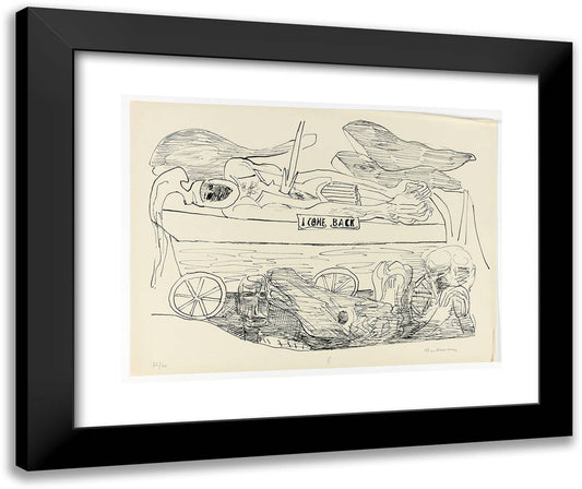 Dream of War, Plate 10 from Day and Dream 24x20 Black Modern Wood Framed Art Print Poster by Beckmann, Max