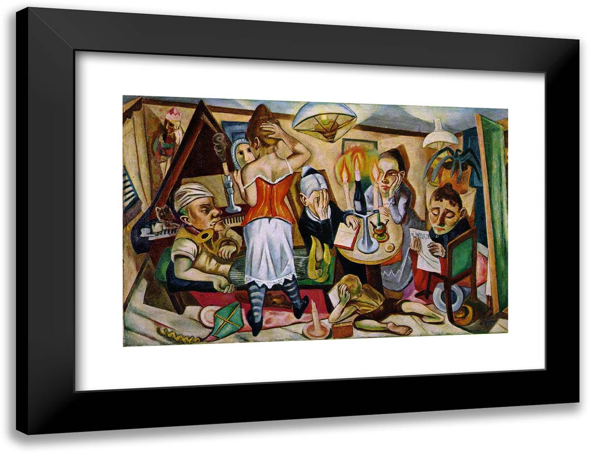 Family Picture 24x18 Black Modern Wood Framed Art Print Poster by Beckmann, Max