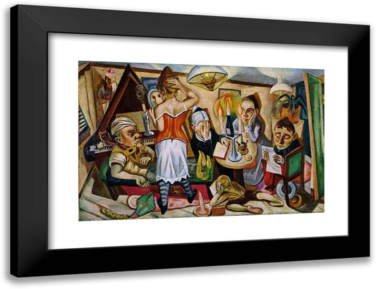 Family Picture 24x18 Black Modern Wood Framed Art Print Poster by Beckmann, Max