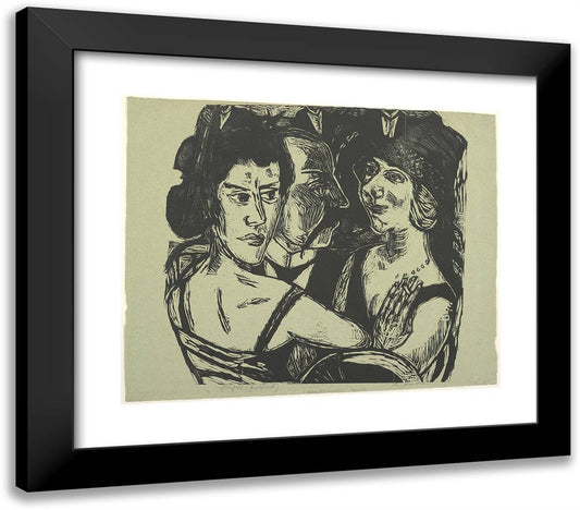 Group Portrait, Eden Bar 23x20 Black Modern Wood Framed Art Print Poster by Beckmann, Max