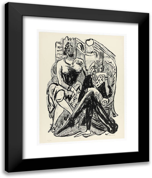 King and Demagogue, Plate Eight from Day and Dream 20x24 Black Modern Wood Framed Art Print Poster by Beckmann, Max