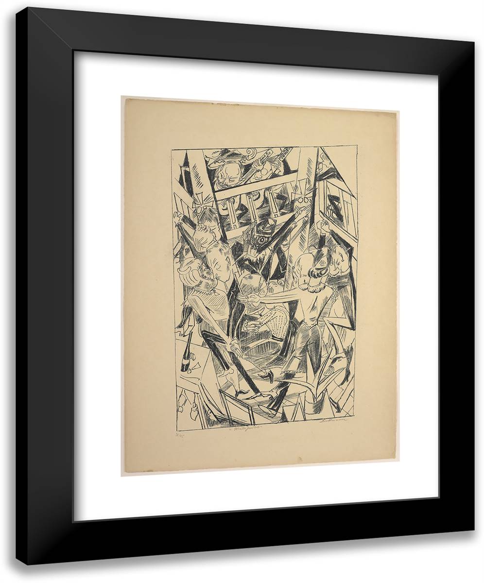 Malepartus, Plate Eight from Die Holle 19x24 Black Modern Wood Framed Art Print Poster by Beckmann, Max