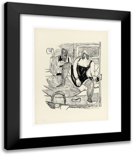 Morning, Plate 11 from Day and Dream 20x24 Black Modern Wood Framed Art Print Poster by Beckmann, Max