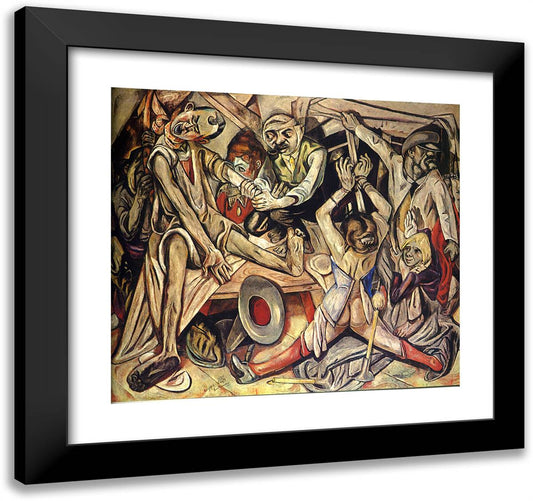 Night 21x20 Black Modern Wood Framed Art Print Poster by Beckmann, Max